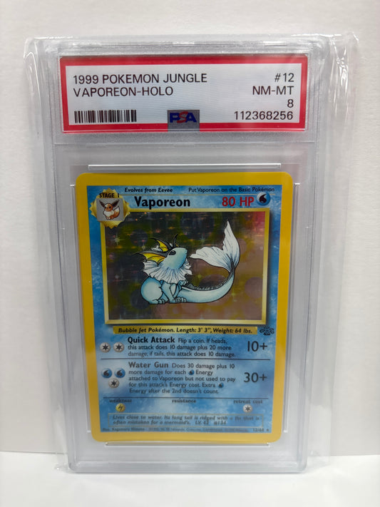 Pokemon Vaporeon 12/64 (1999) PSA 8