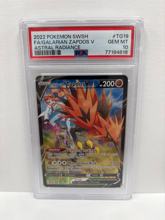 Pokemon Galarian Zapdos V TG19/TG30 PSA 10