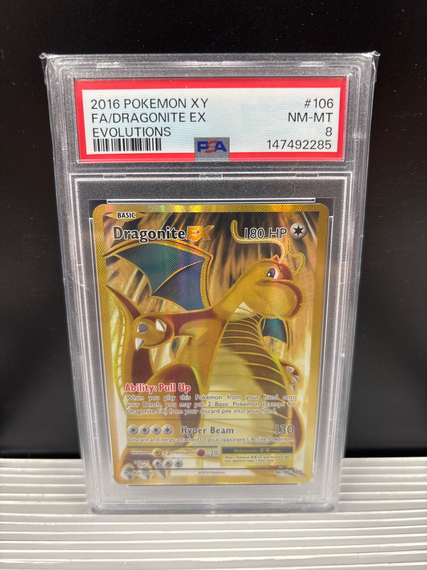 Pokemon Dragonite EX 106/108 PSA 8