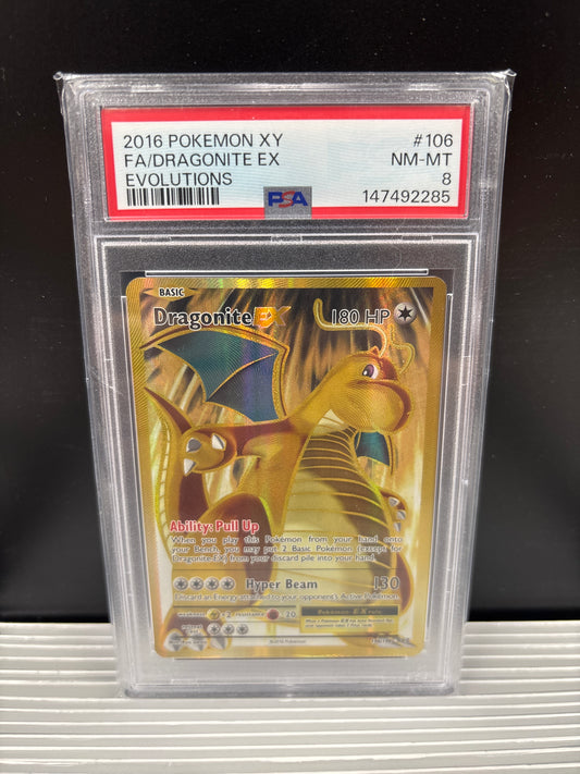 Pokemon Dragonite EX 106/108 PSA 8