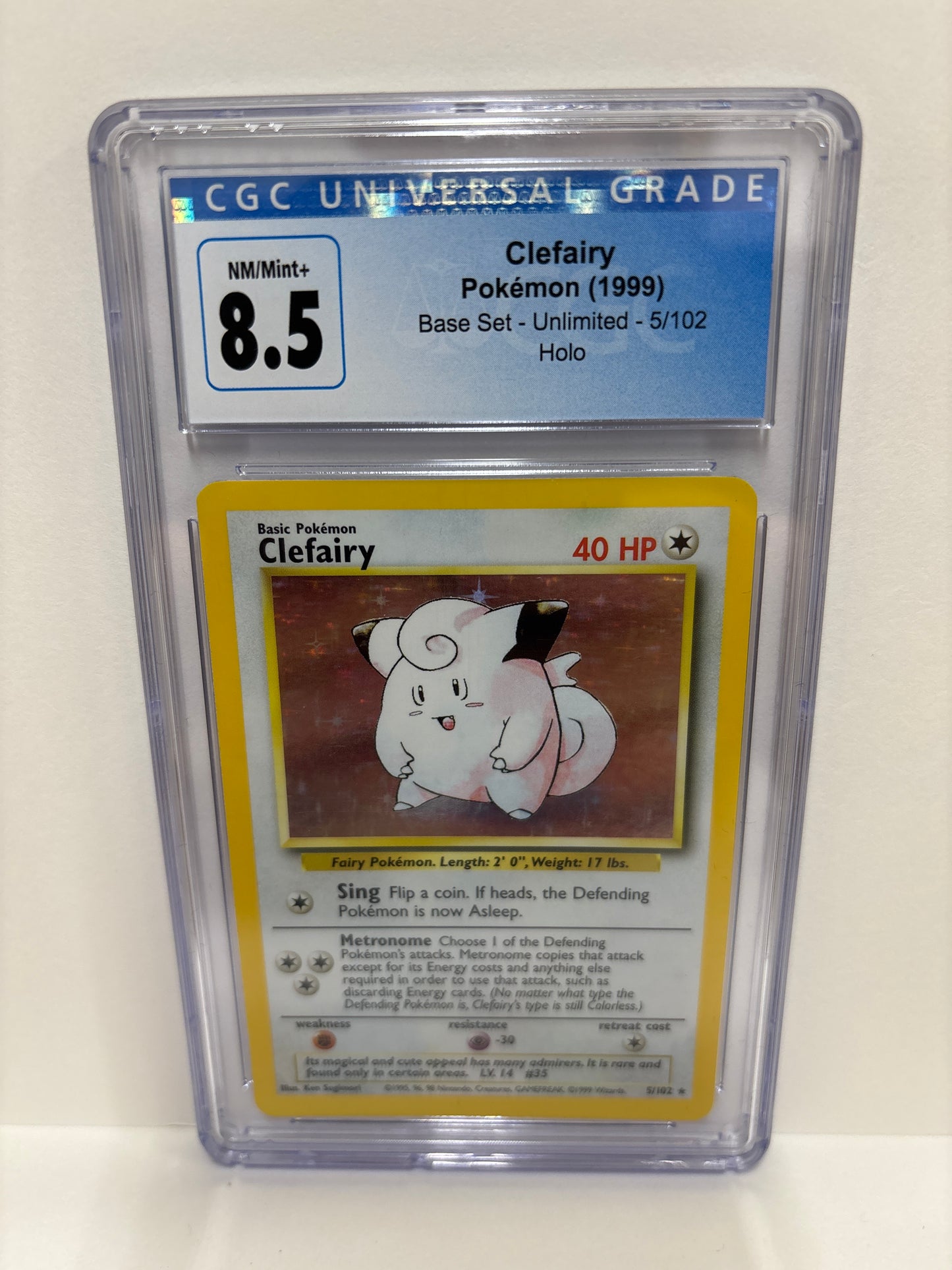 Pokemon Clefairy 5/102 (1999) CGC 8.5