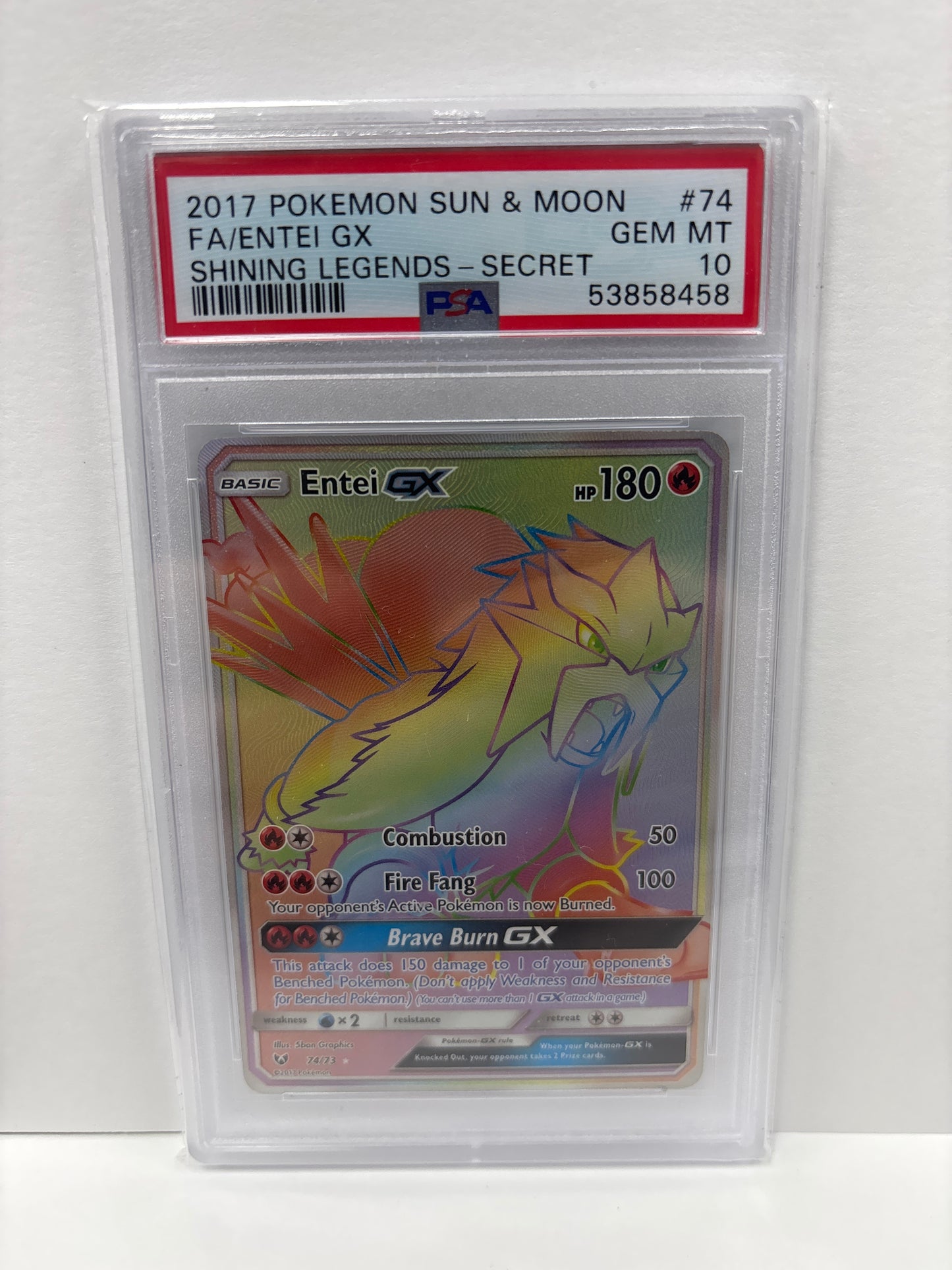 Pokemon Entei GX 74/73 PSA 10