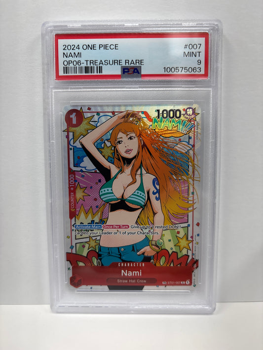 One Piece TCG Nami ST01-007 Treasure Rare PSA 9