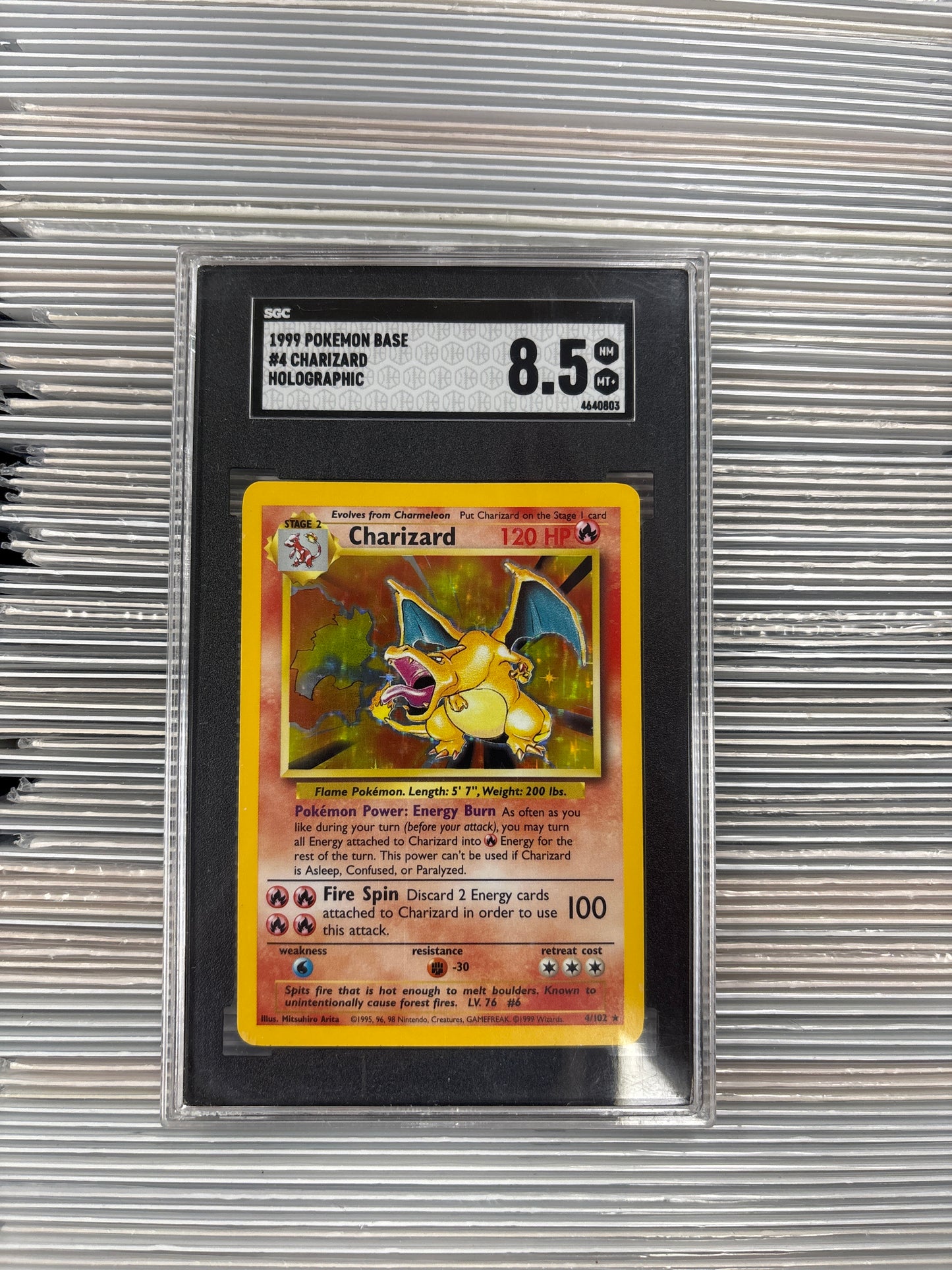 Pokemon Charizard 4/102 (1999) SGC 8.5