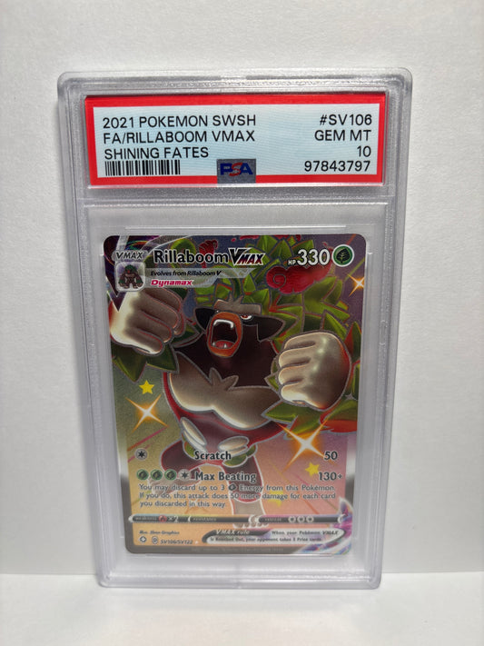 Pokemon Rillaboom VMAX SV106/SV122 PSA 10