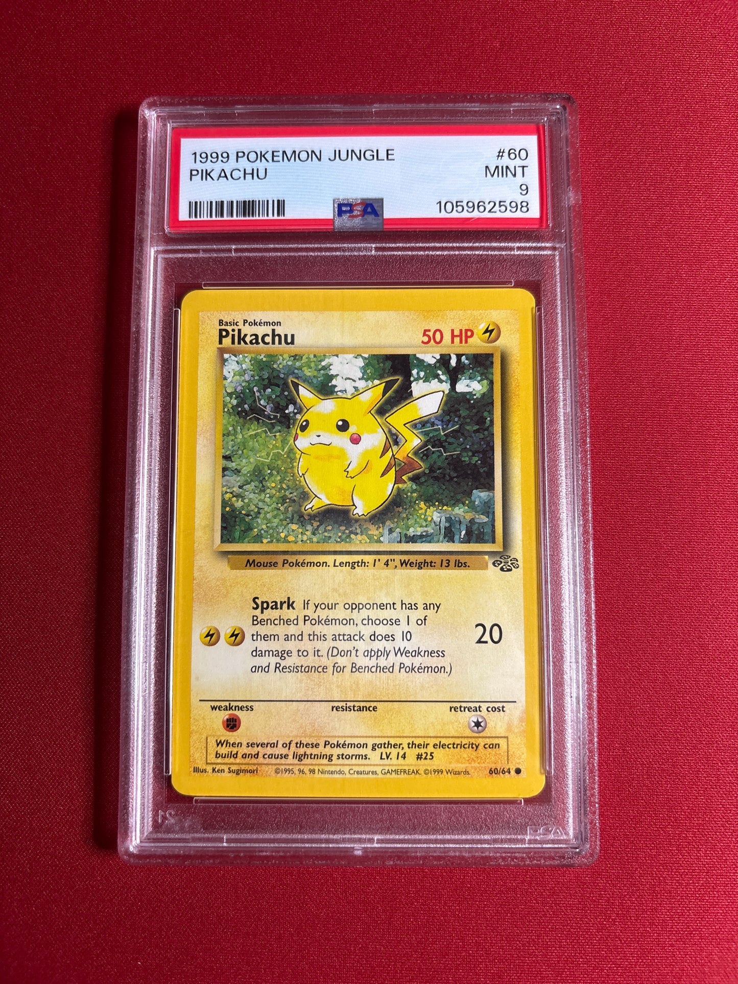Pokemon Pikachu 60/64 Unlimited (1999) PSA 9
