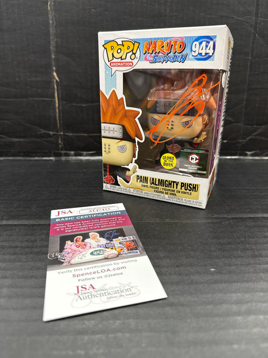 Funko Pop! Naruto Shippuden Pain (Almighty Push) 944 Chalice Collectibles Exclusive Signed by Troy Baker (Grade A)