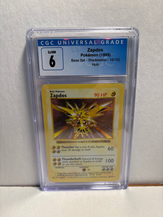 Pokemon Zapdos 16/102 Shadowless CGC 6