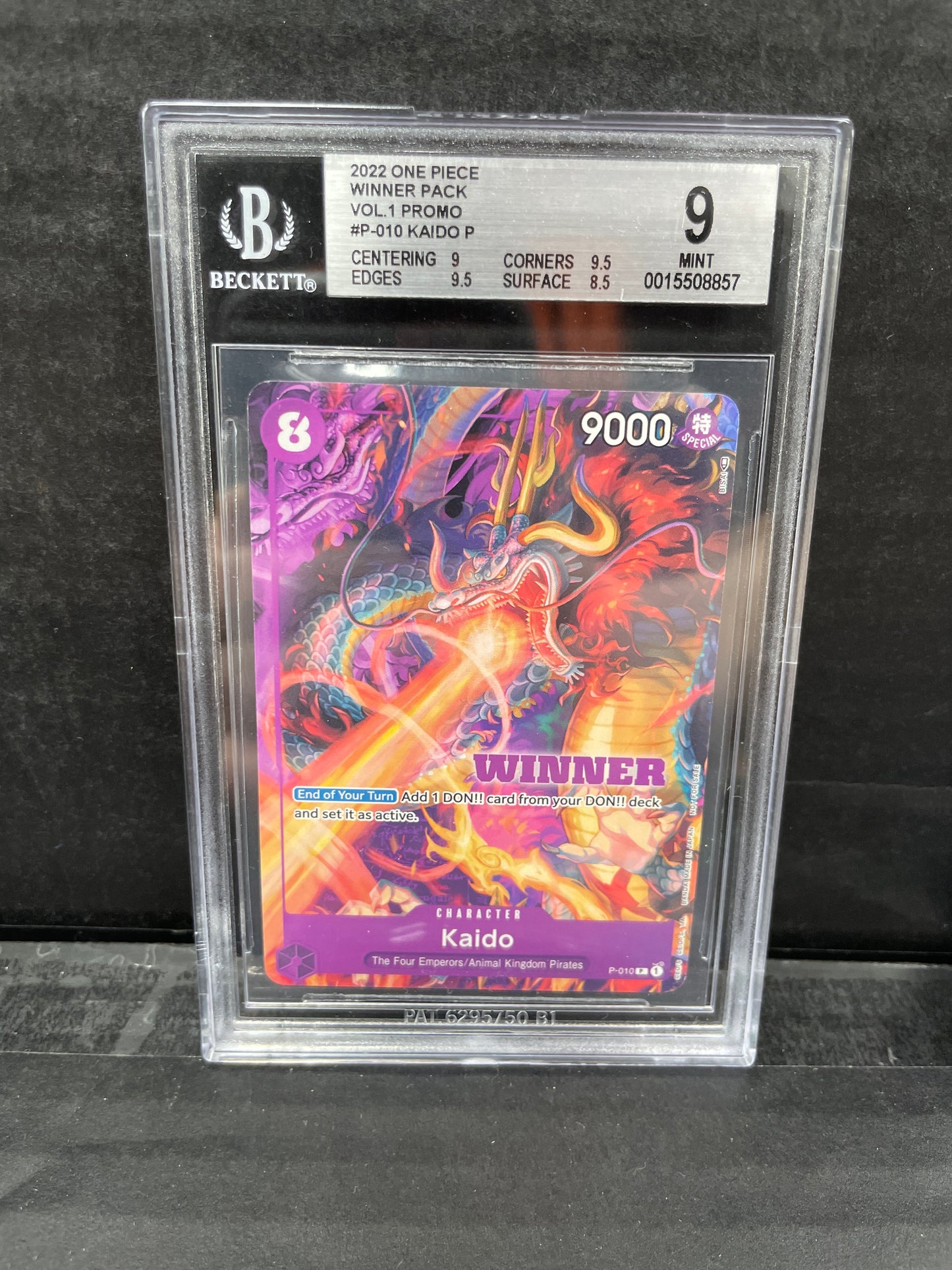 One Piece TCG Kaido P-010 Winner Beckett 9