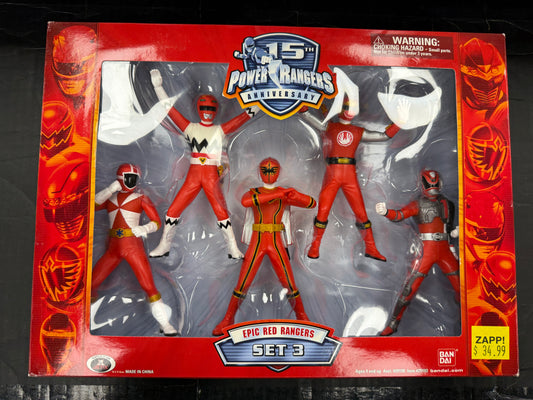 Power Rangers 15th Anniversary Epic Red Rangers Set 3