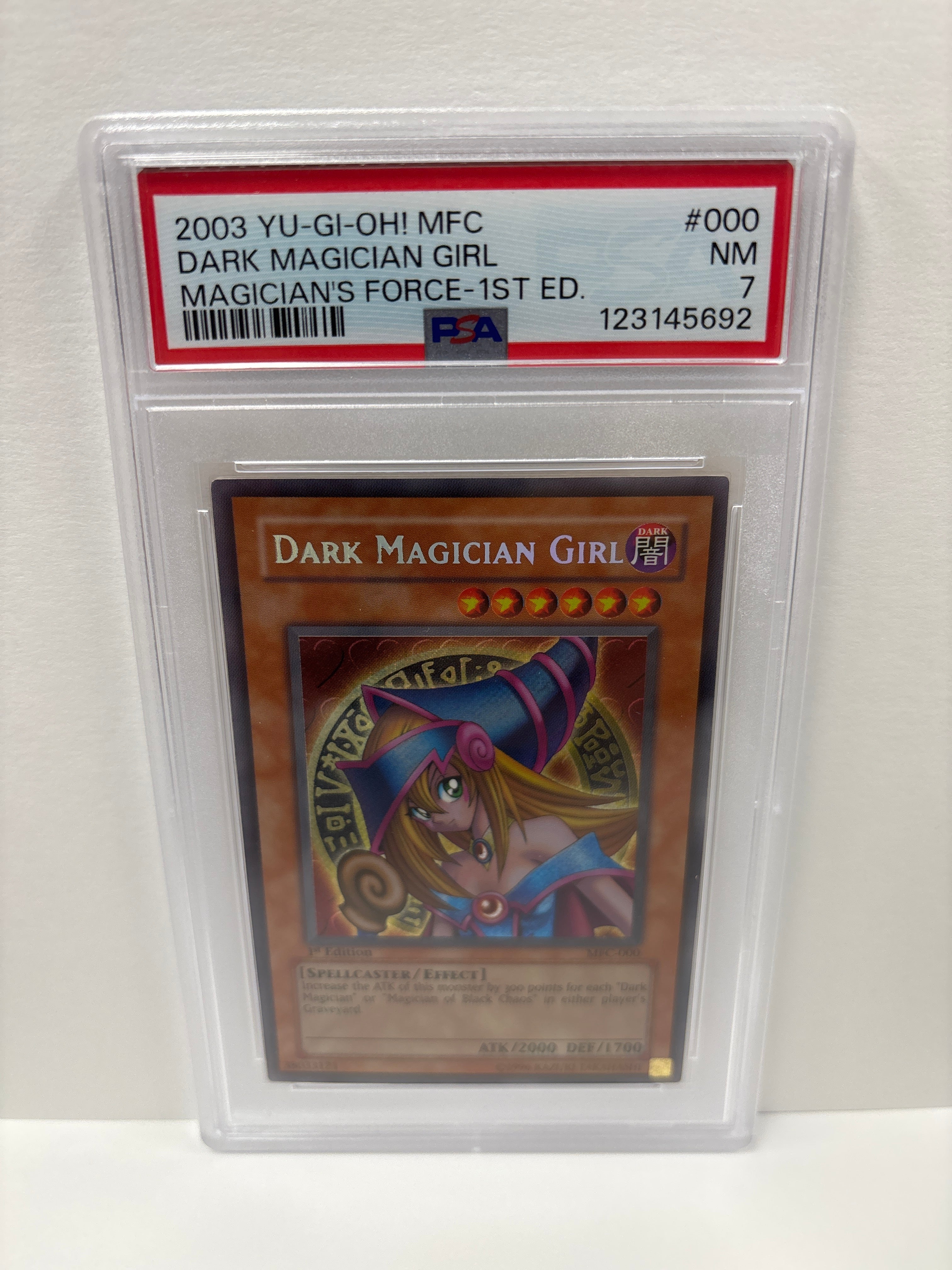 Yu-Gi-Oh! Dark Magician Girl MFC-000 1st Edition PSA 7 – Zapp! Comics