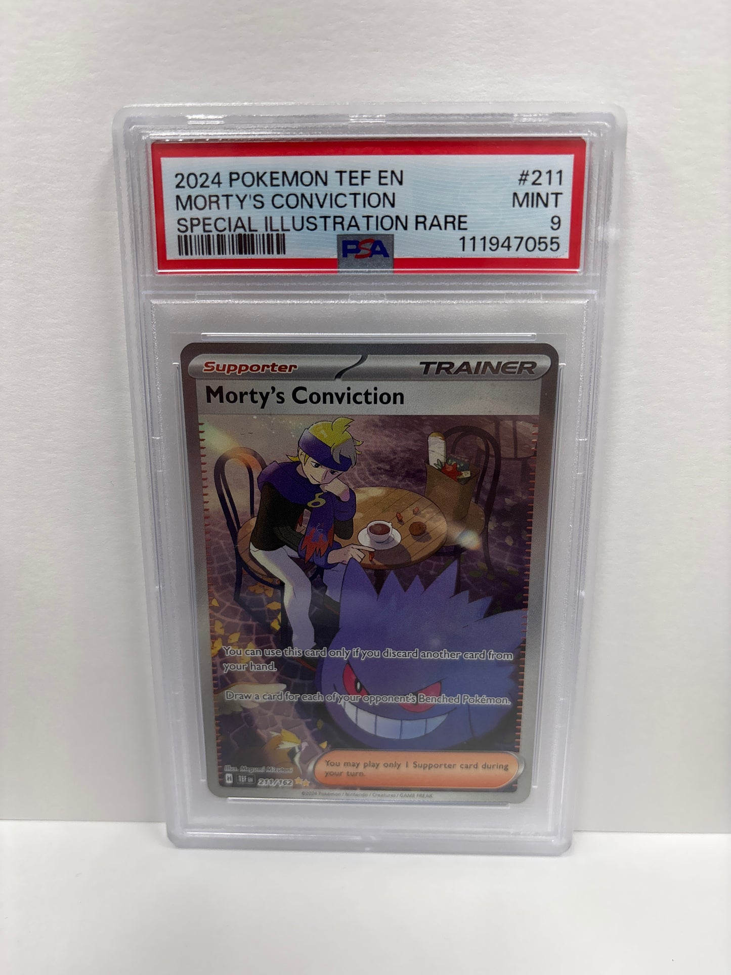 Pokemon Morty’s Conviction 211/162 PSA 9