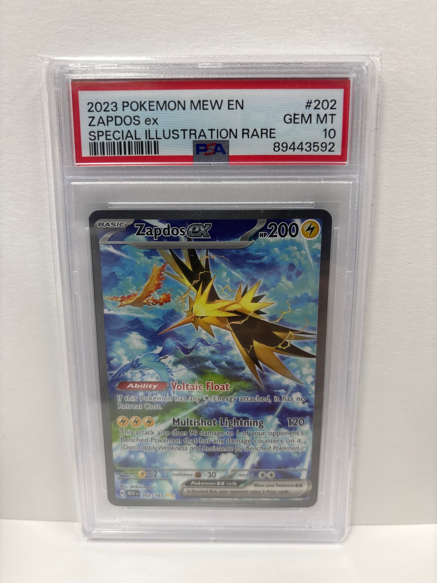 Pokemon Zapdos ex 202/165 PSA 10