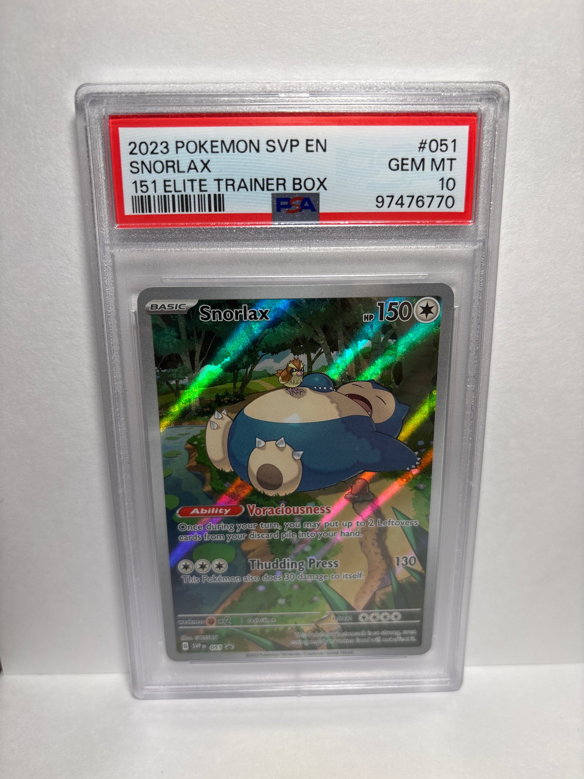 Pokemon Snorlax 051 PSA 10 Zapp! Comics Pokemon Snorlax 051 PSA 10 Zapp! Comics