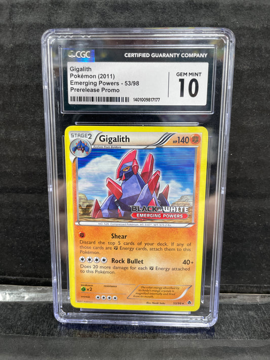 Pokemon Gigalith 53/98 Prerelease CGC 10