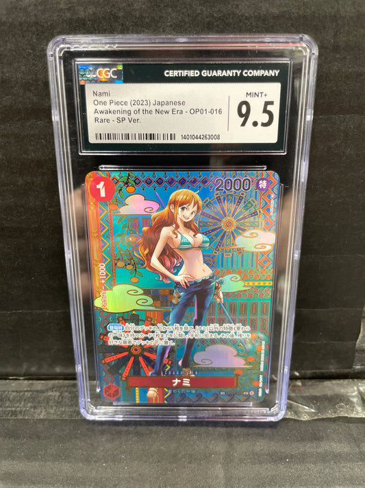 One Piece TCG Nami SP Ver. JP OP01-016 CGC 9.5