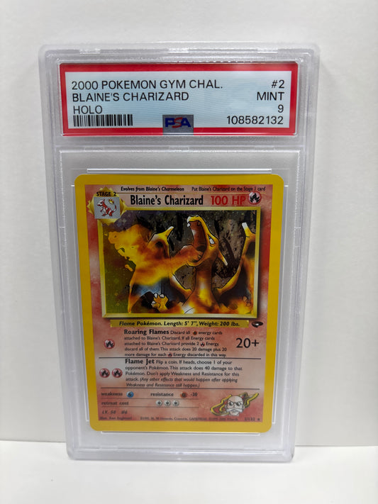 Pokemon Blaine’s Charizard 2/132 (2000) PSA 9
