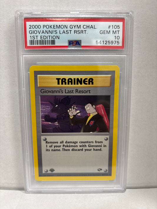 Pokemon Giovanni’s Last Resort 105/132 1st Edition PSA 10