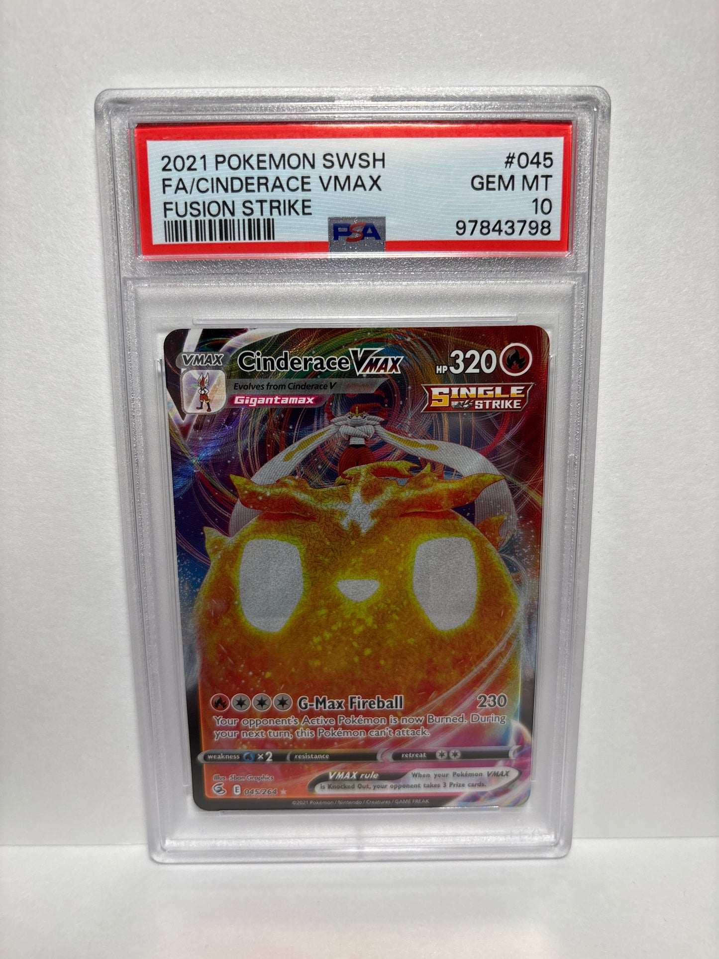 Pokemon Cinderace VMAX 045/264 PSA 10