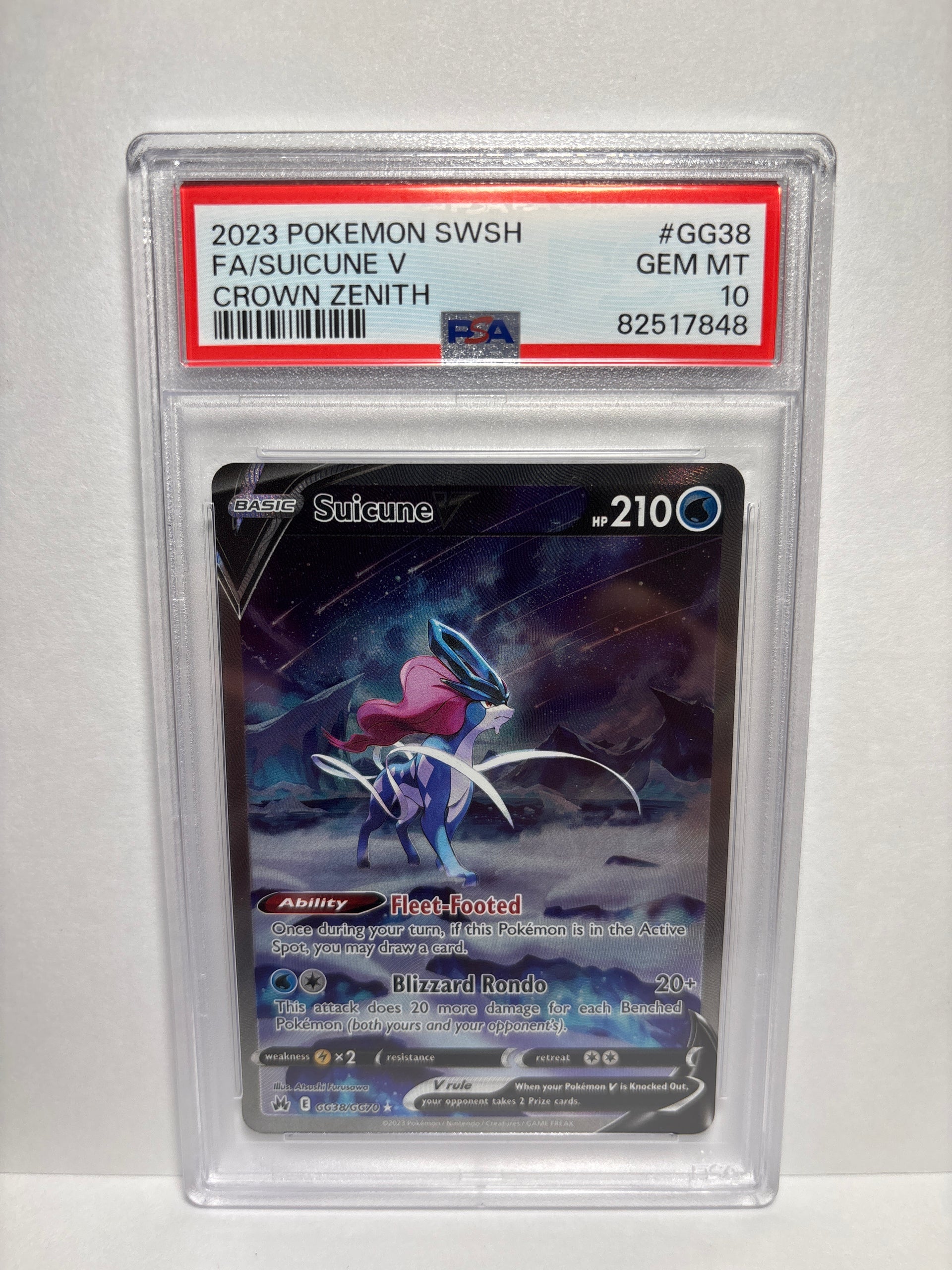swecon pokemon card Suicune V GG38/GG70 PSA 10 – Zapp! Comics WWE star Logan Paul collectable cards Style:Artwork Only (No Display Case) Water Rarity
