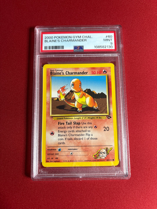 Pokemon Blaine’s Charmander 60/132 Unlimited PSA 9