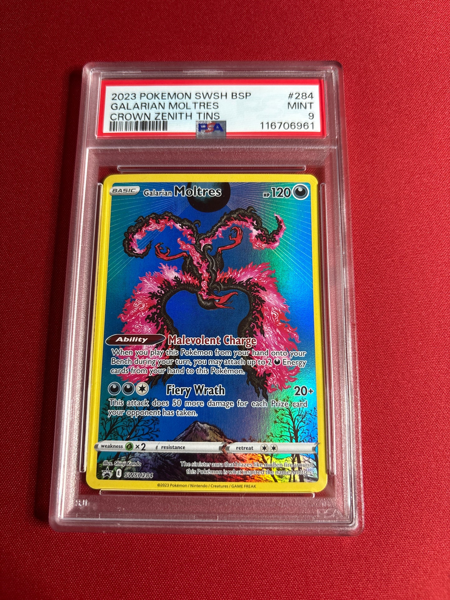 Pokemon Galarian Moltres SWSH284 PSA 9