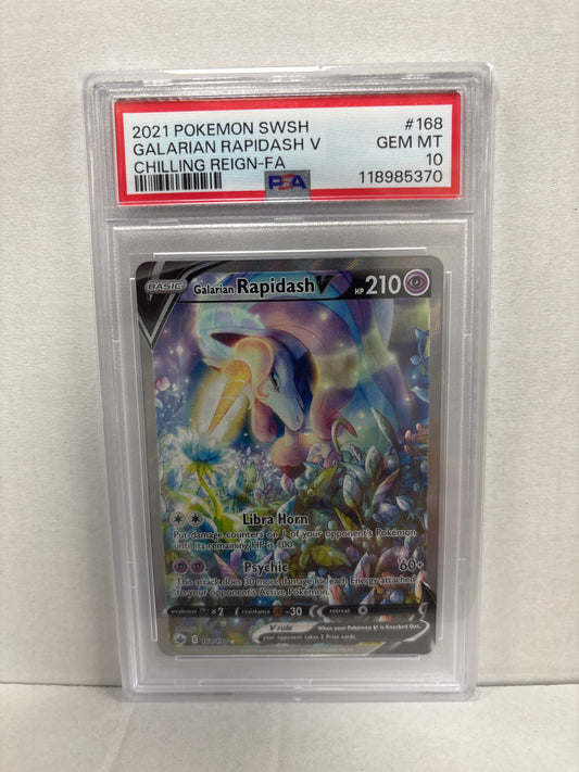 Pokemon Galarian Rapidash V 168/198 PSA 10