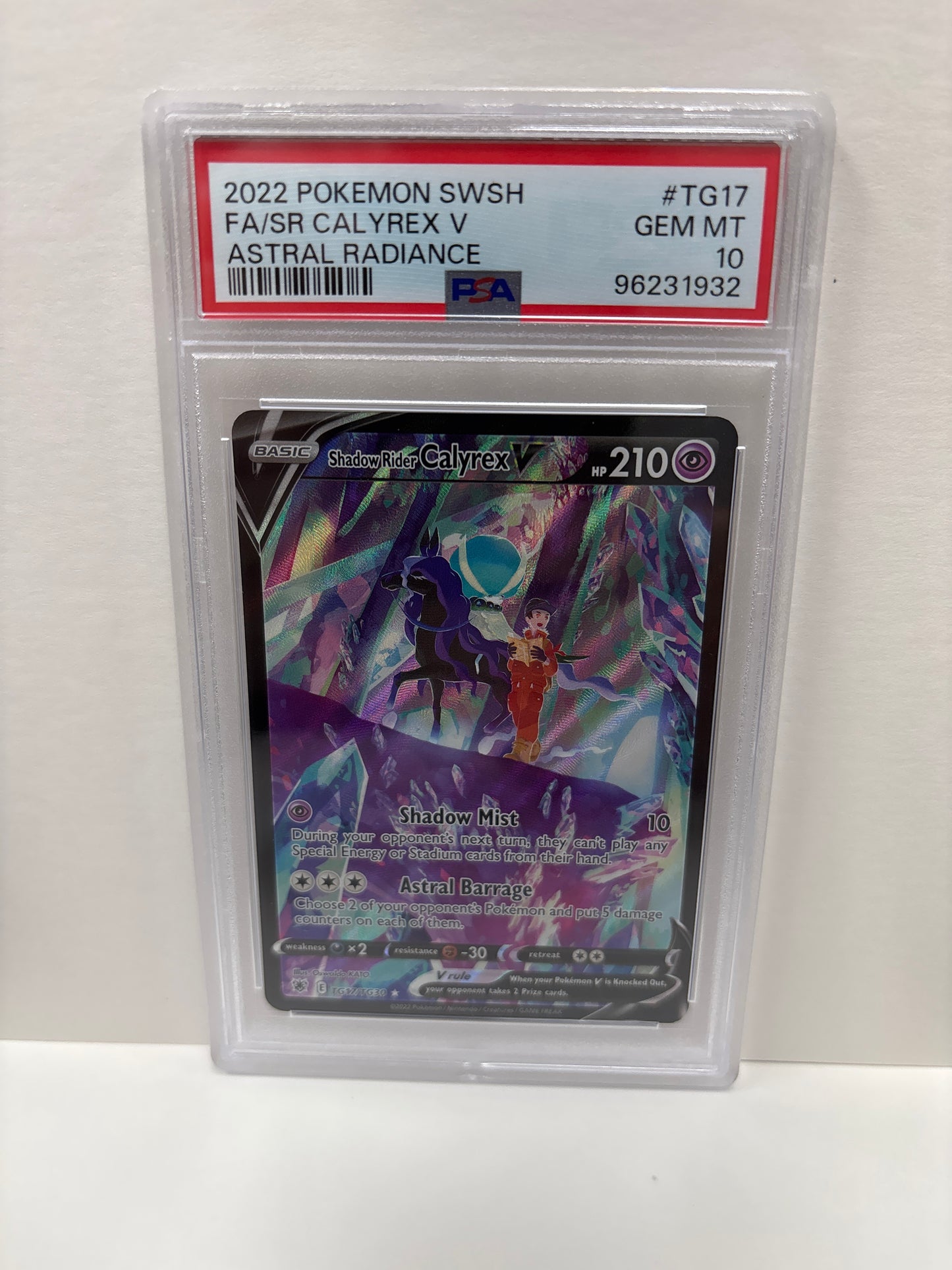Pokemon Shadow Rider Calyrex V TG17/TG30 PSA 10