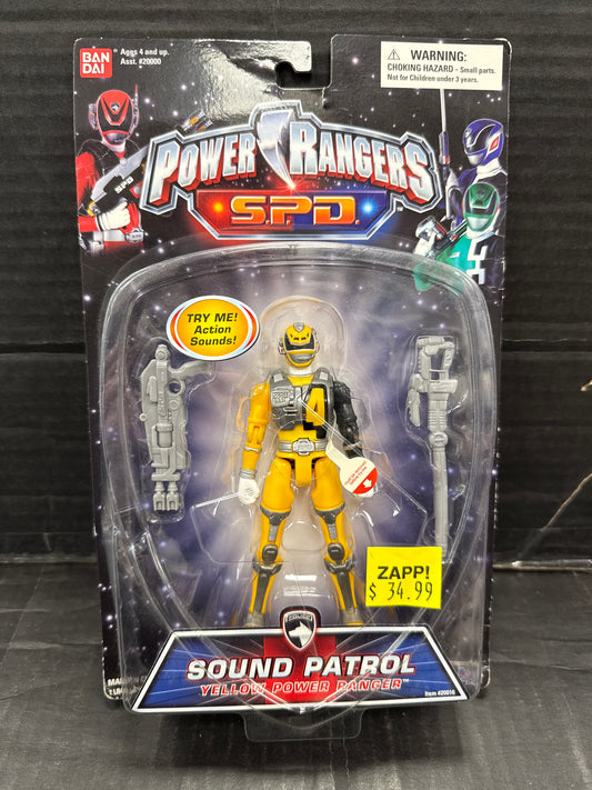 Power Rangers SPD Sound Patrol Yellow Power Ranger (Non Mint Card) 2005
