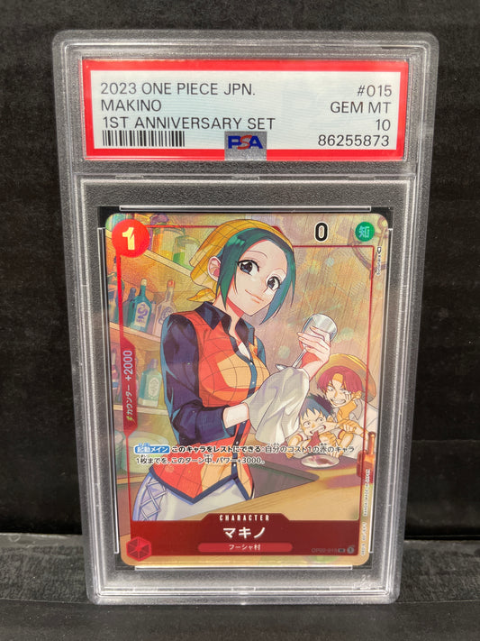 One Piece TCG Makino JP 1st Anniversary OP02-015 PSA 10