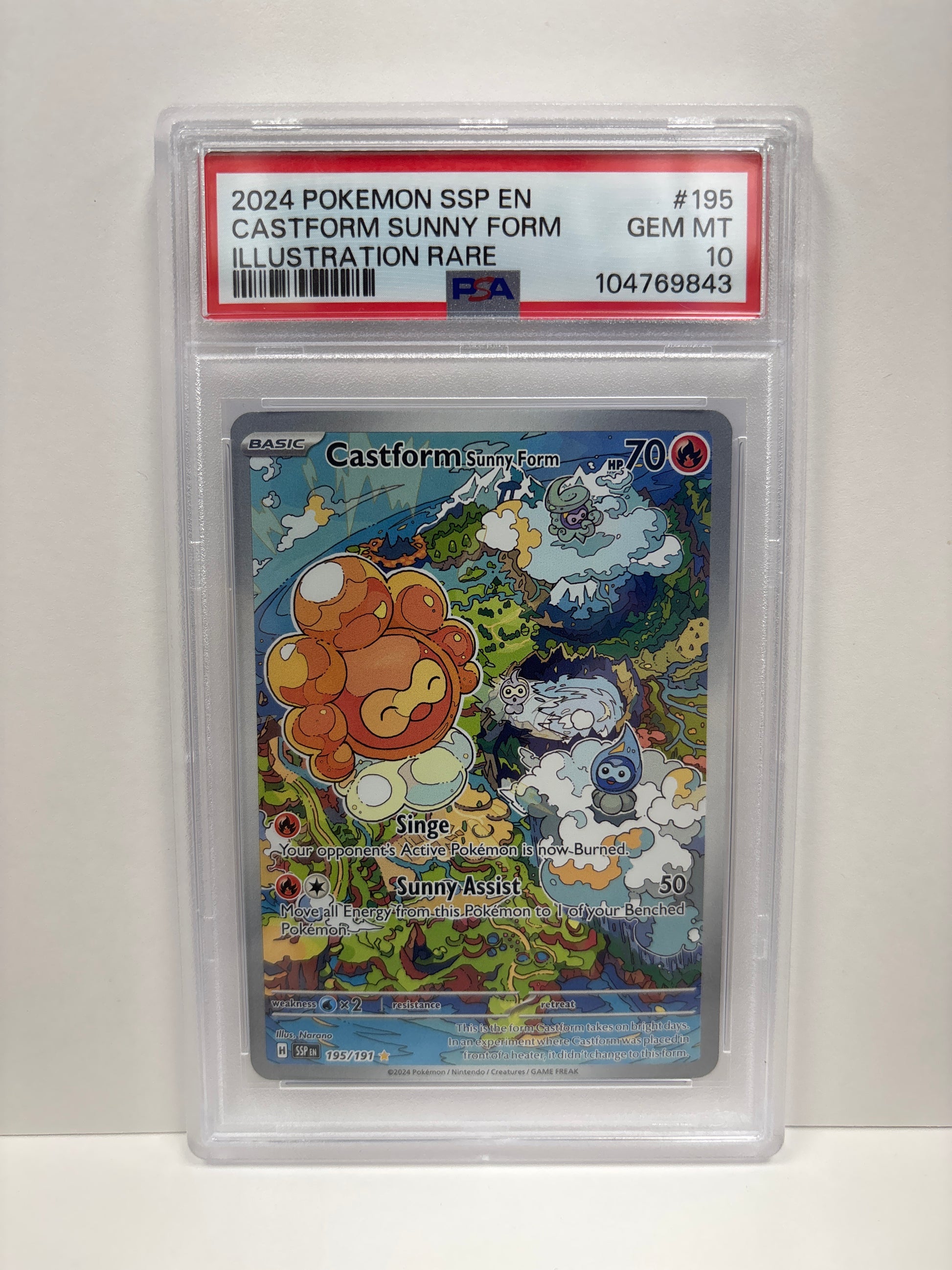 Pokemon Castform Sunny Form 195/191 PSA 10 Zapp! Comics Pokemon Castform Sunny Form 195/191 PSA 10 Zapp! Comics
