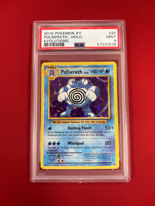 Pokemon Poliwrath 25/108 HOLO (2016) PSA 9