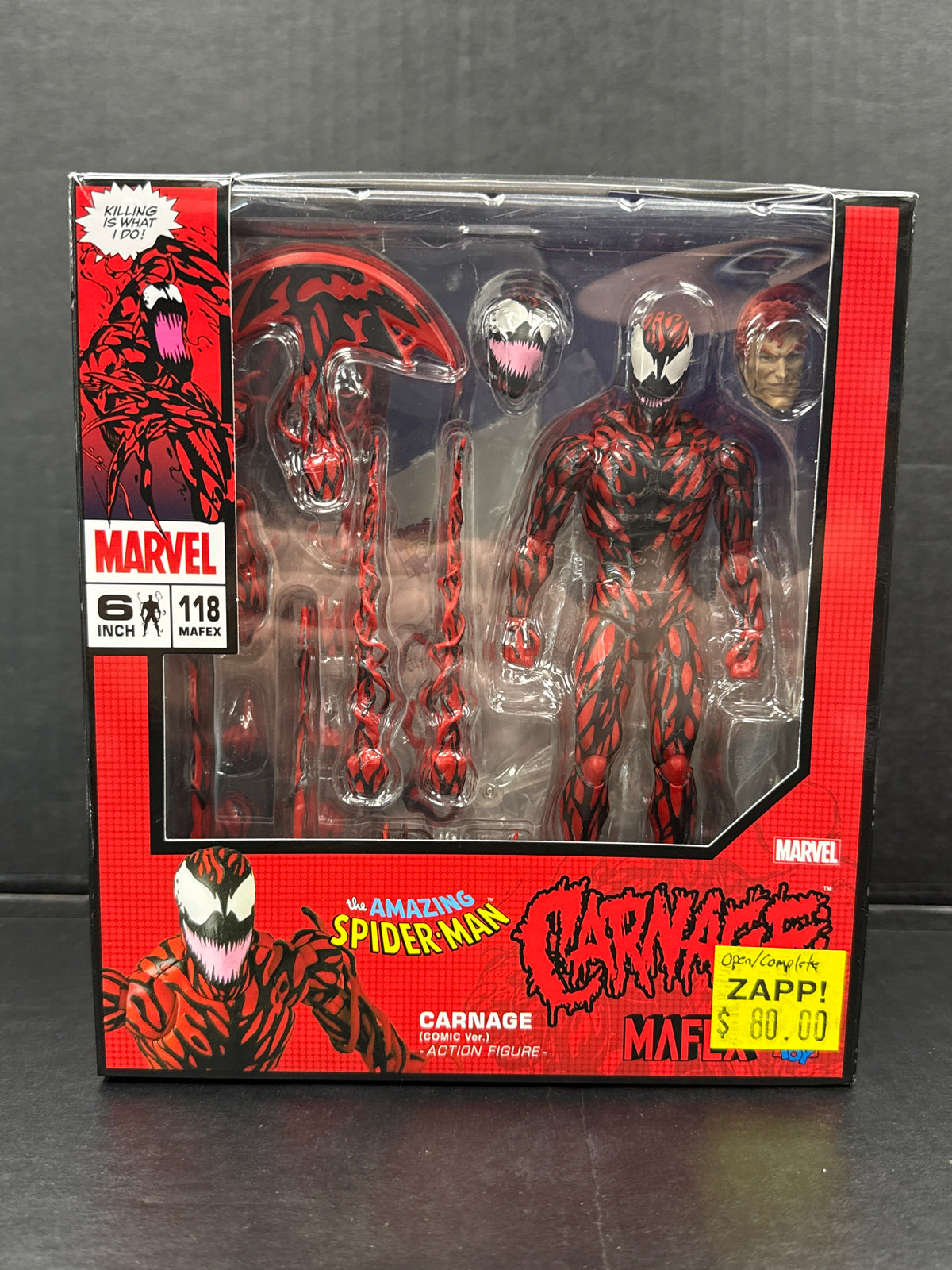 Medicom MAFEX Carnage (Comic Ver.) 118 (Open Box/Complete)