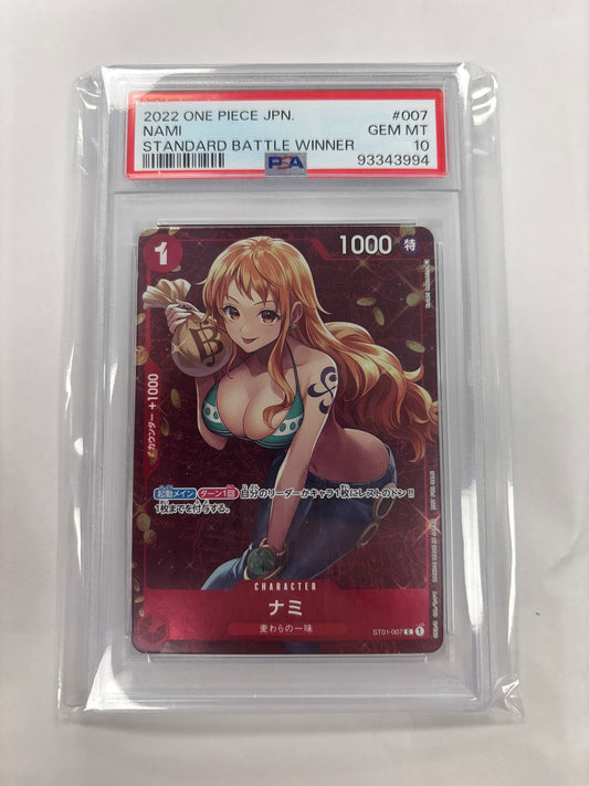 One Piece TCG Japanese Nami ST01-007 Standard Battle Winner PSA 10