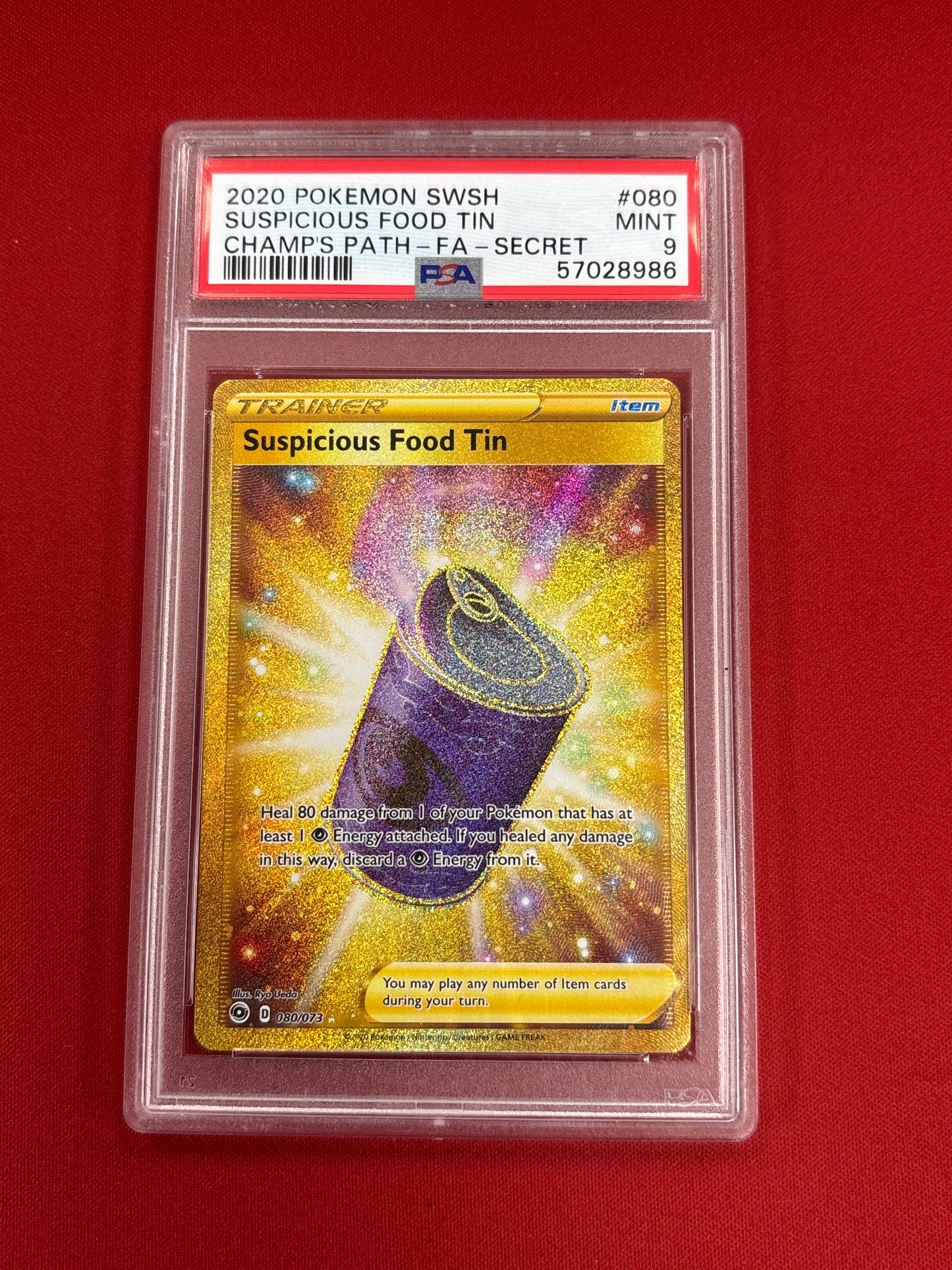 Pokemon Suspicious Food Tin 080/073 PSA 9