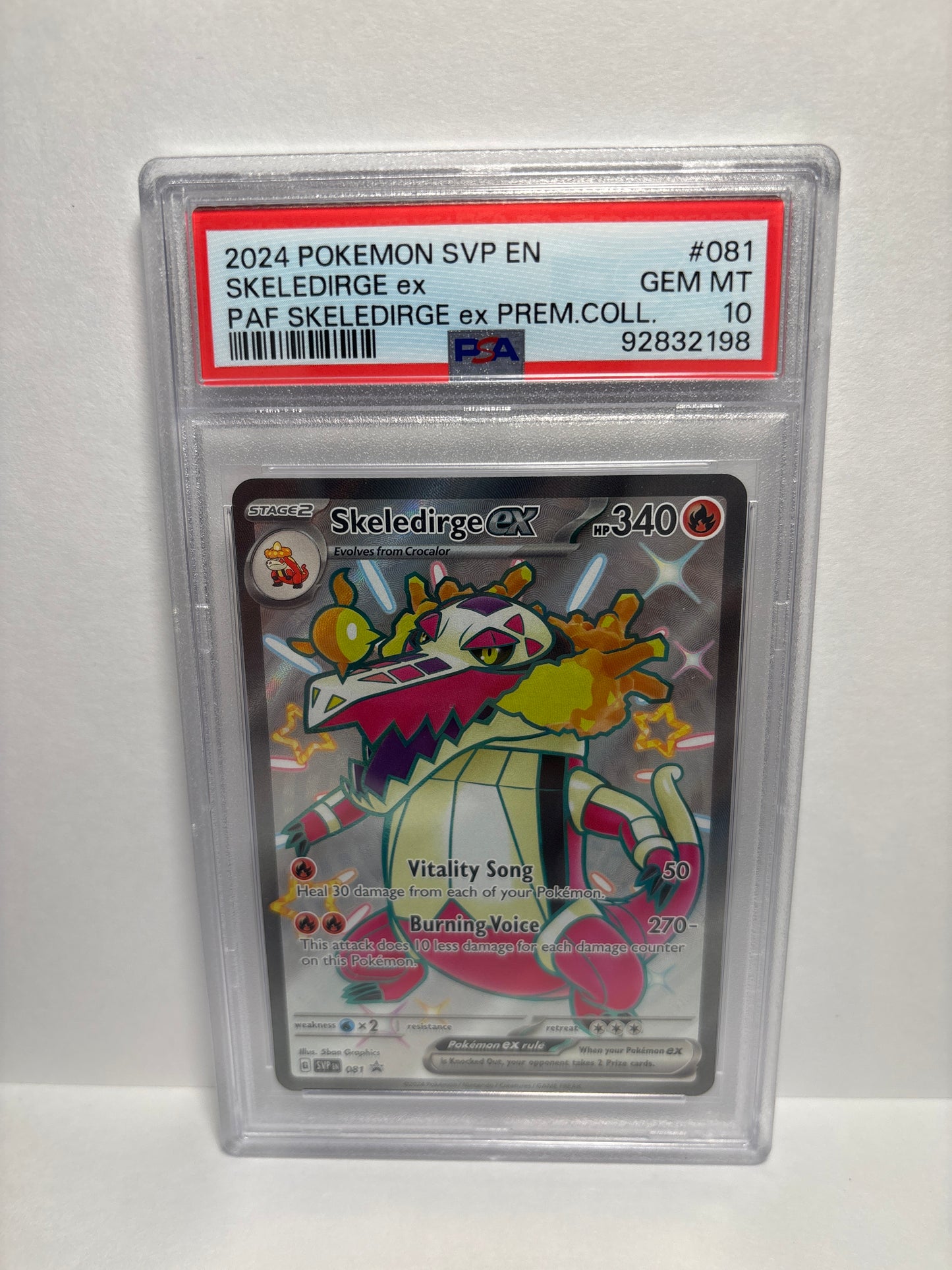 Pokemon Skeledirge ex 081 PSA 10