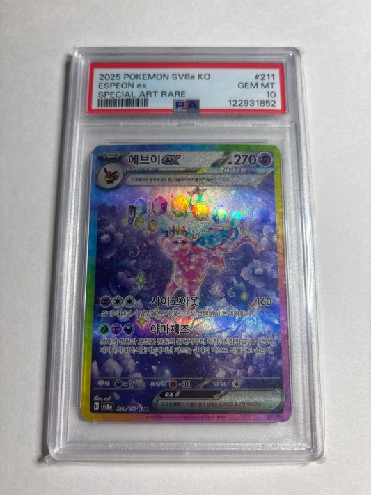 Pokemon Korean Espeon ex 211/187 PSA 10