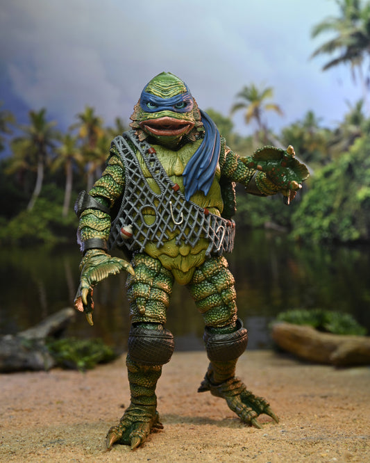 NECA Teenage Mutant Ninja Turtles x Universal Monsters Leonardo as Creature from the Black Lagoon Ultimate Action Figure