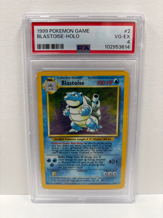 Pokemon Blastoise 2/102 (1999) PSA 4