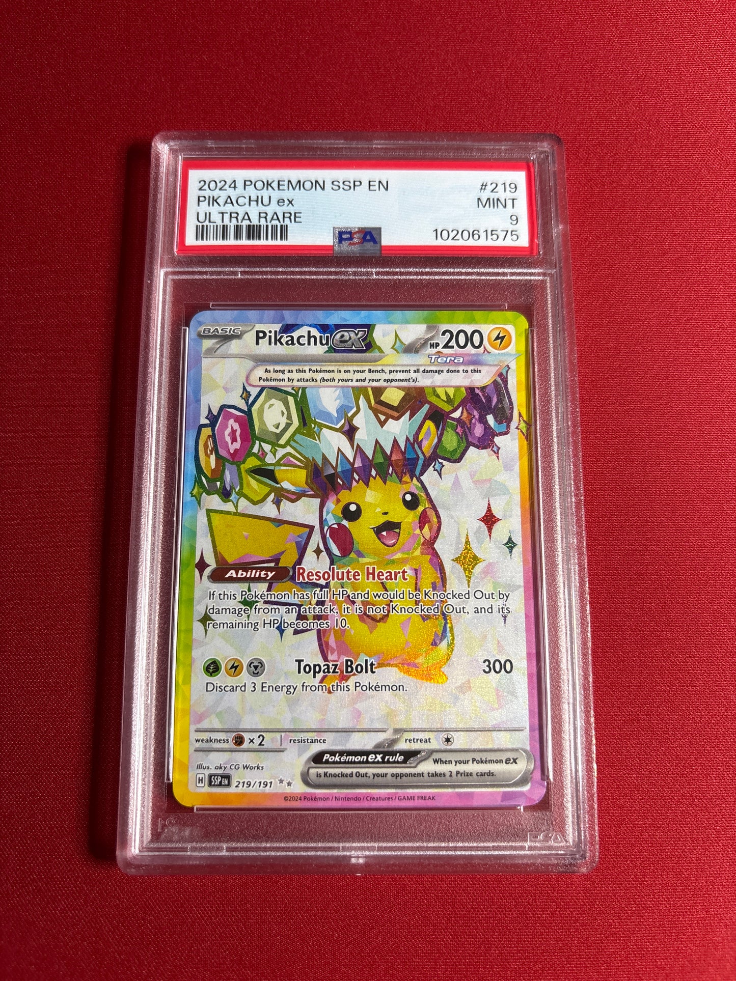 Pokemon Pikachu ex 219/191 PSA 9