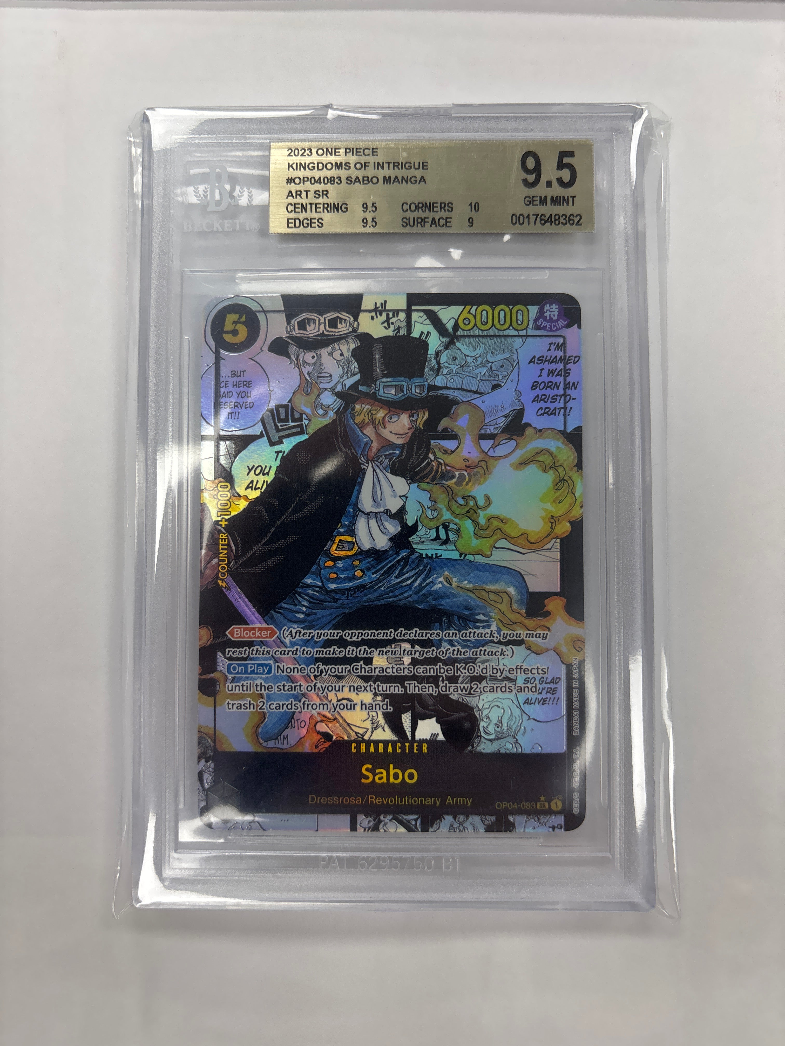 One Piece TCG Sabo OP04-083 Manga Alternate Art Beckett 9.5 – Zapp