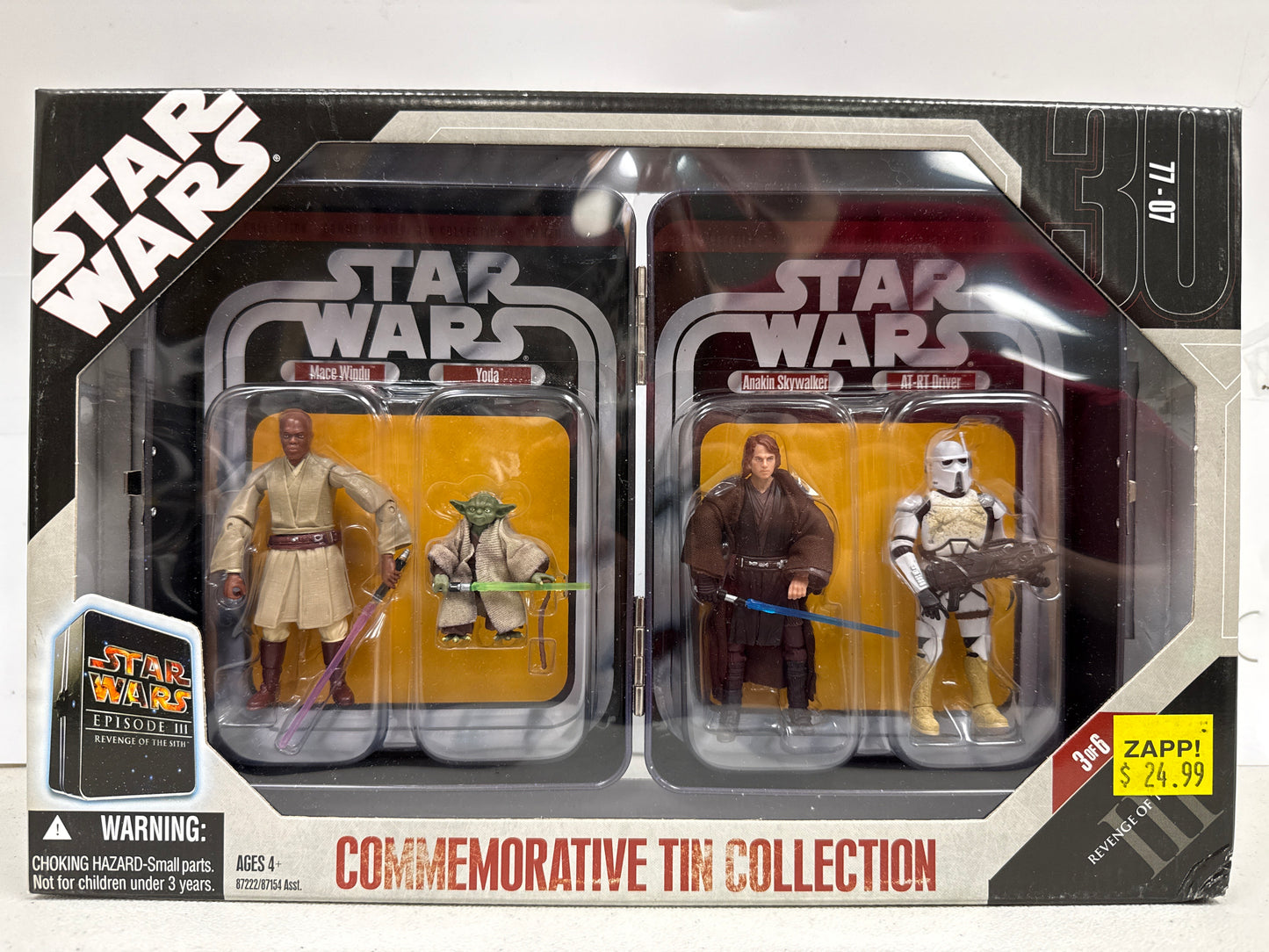 Star Wars Commemorative Tin Collection Revenge of the Sith Mace Windu Yoda Anakin Skywalker AT-RT Driver