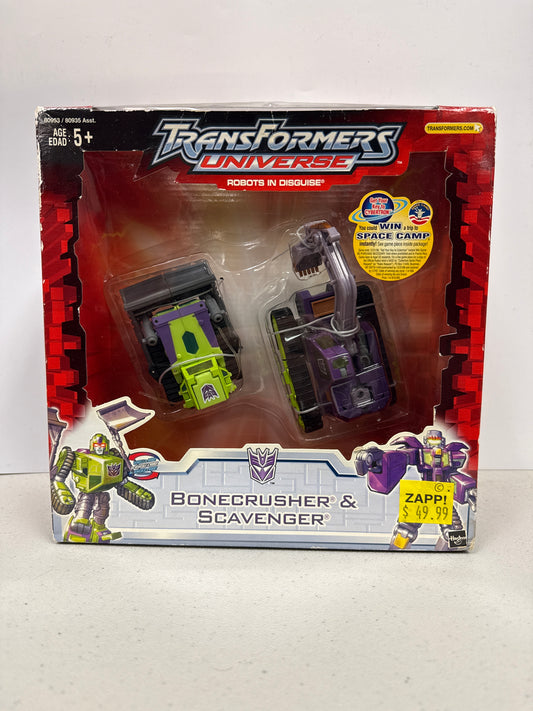 Transformers Universe Robots in Disguise Bonecrusher & Scavenger 2004 (Box Damage)