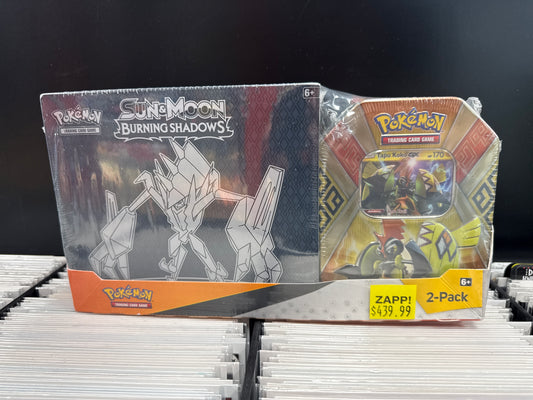 Pokemon Sun & Moon Burning Shadows ETB & Tin 2 Pack