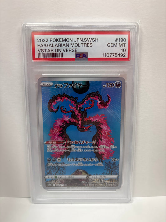 Pokemon Japanese Galarian Moltres 190/172 PSA 10