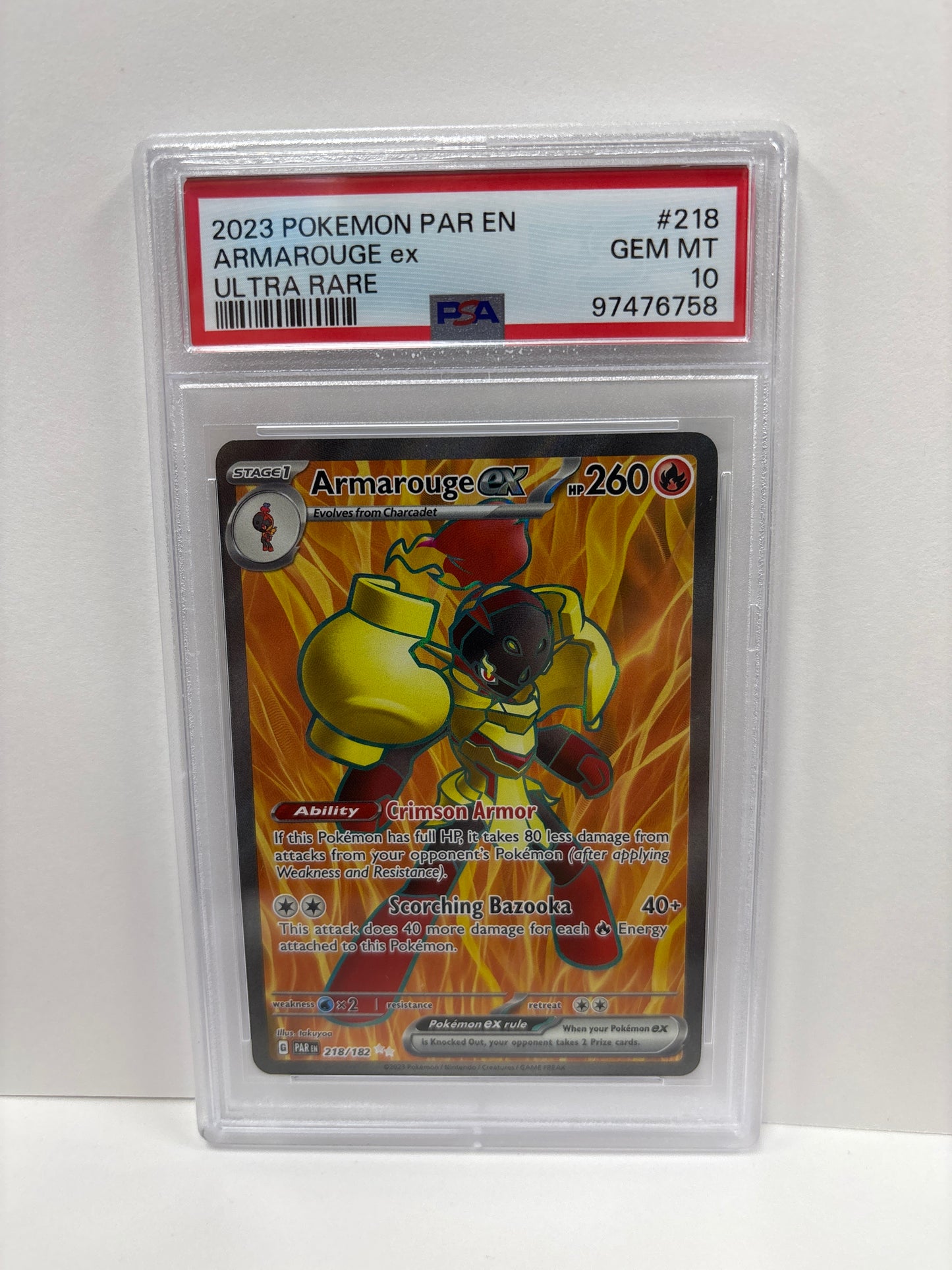 Pokemon Armarouge ex 218/182 PSA 10