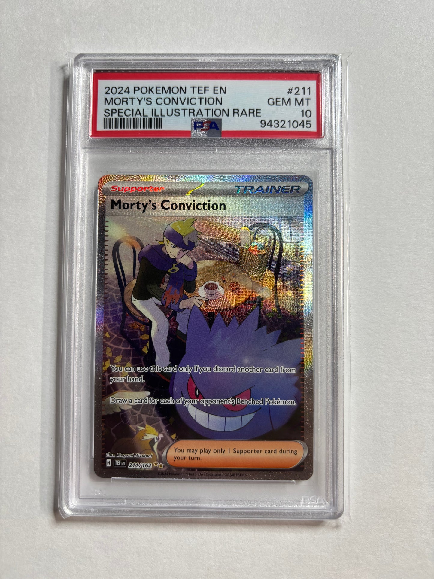Pokemon Morty’s Conviction 211/162 PSA 10