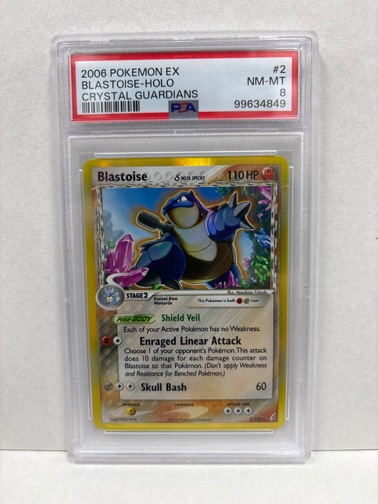 Pokemon Blastoise 2/100 HOLO PSA 8