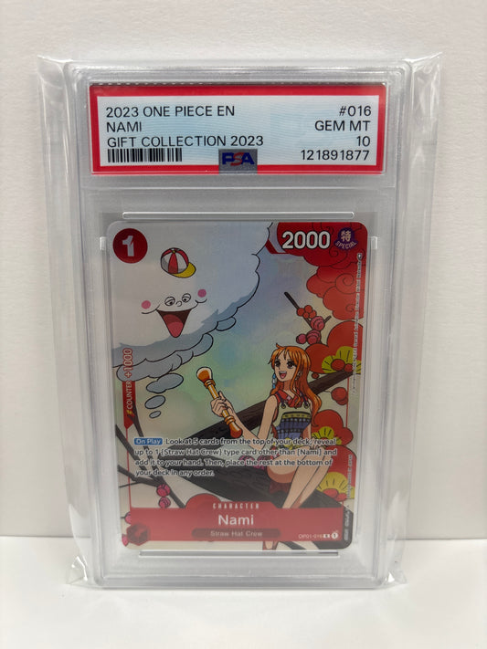 One Piece Card Game Nami OP01-016 PSA 10