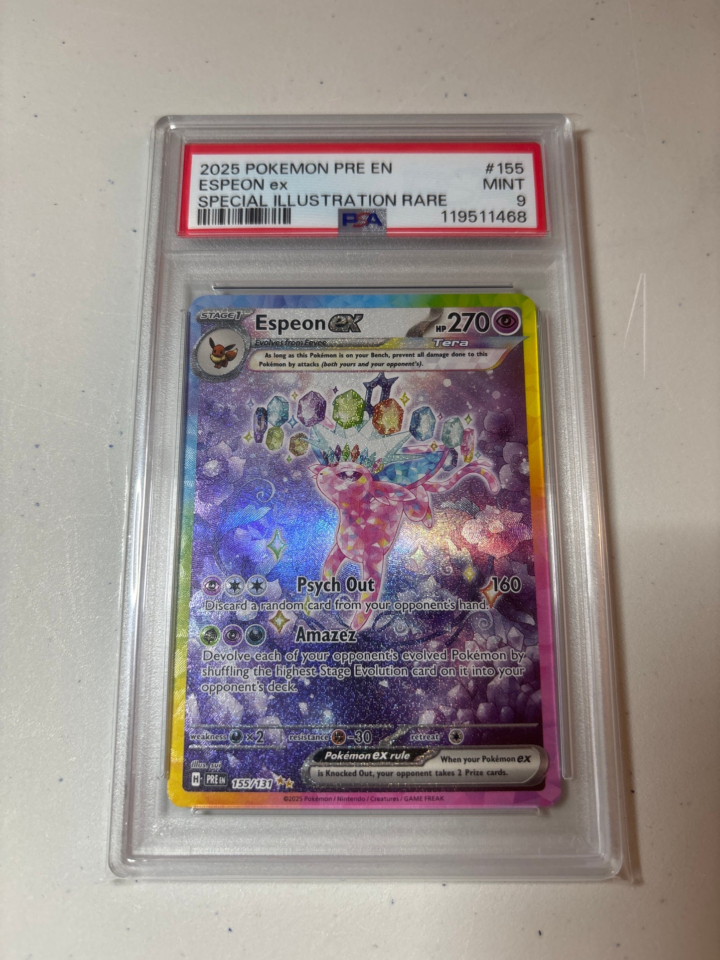 Pokemon Espeon ex 155/131 PSA 9